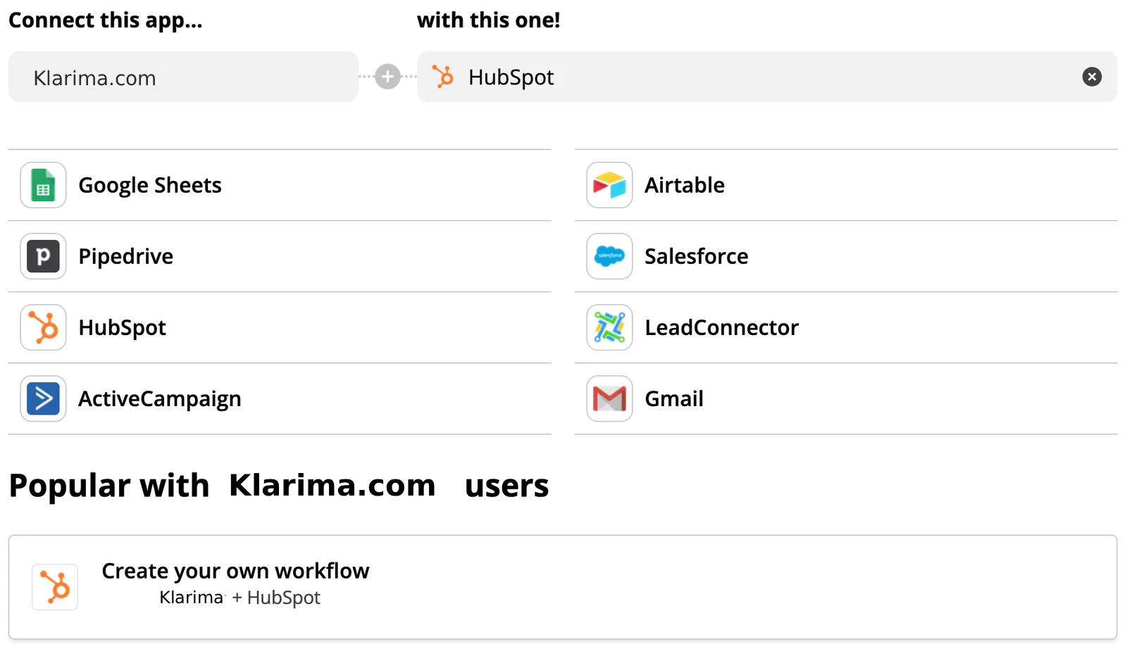 Klarima Zapier Integrations